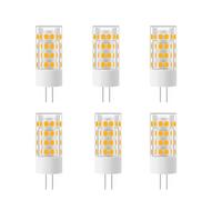 Jiotouhu Lot de 6 ampoules LED G4 5W équivalent à 50W, 51 LED, 500 lumens, angle de faisceau 360 degrés, AC/DC 12V, intensité non variable, blanc chaud 3000K