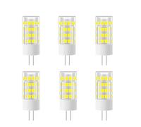Jiotouhu Lot de 6 ampoules LED G4 5W équivalent à 50W, 51 LED, 500 lumens, angle de faisceau 360 degrés, AC/DC 12V, intensité non variable, blanc froid 6000K