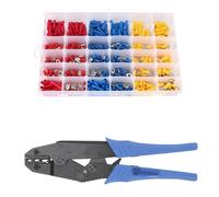 JIOYUNG eufeifeiegds Kit de connecteurs de câbles électriques, Assortiment de bornes à sertir, Pelle à sertir, Anneau isolé, Fourche, Jeu de Fesses wefeiegds(480PCS and Pilers)