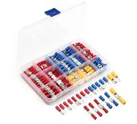 JIOYUNG eufeifeiegds Kit de connecteurs de câbles électriques, Assortiment de bornes à sertir, Pelle à sertir, Anneau isolé, Fourche, Jeu de Fesses wefeiegds(140PCS-2)