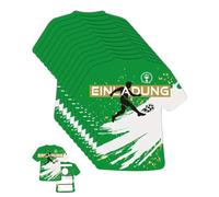 JIRVEX Lot de 12 cartes d'invitation pour anniversaire d'enfant garçon - Maillot cool - Invitations d'anniversaire pour garçon - Vert - Invitations d'anniversaire pour fête de football