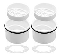 JIRVEX Lot de 2 attrape cheveux douche avec tube plongeur, filtre cheveux douche compatible avec Viega Tempoplex 6960 6961 6962 6963, grille douche anti cheveux pour siphon douche et anti-odeurs.