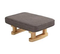 JISADER Chaise Rectangulaire, Escabeau, Repose-Pieds avec Pieds en Bois, Petit Pouf Bas pour Chambre à Coucher, Gris foncé