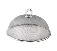 JISADER Cloche Alimentaire, Couvercle de Nourriture Anti-Mouches,Tente Parapluie en INOX Anti-Insectes Protection pour Barbecue Pique-Nique Aliments, Poignée Rotative à 180 Degrés, Diamètre 28cm
