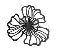 JISADER Décor Artistique métal, Fleur de décoration Murale, Moderne, Ornement Mural Floral, décoration Murale Suspendue pour Salon et Chambre à, Noir Grand