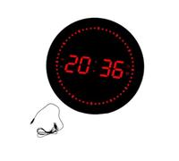 JISADER LED Horloge numérique Horloge Murale Polyvalente décor à la Horloge de Table réveil Rond pour Halls, Rouge numérique