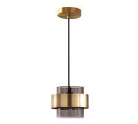 JISHUBO Abat-jour de lampe à suspension cylindrique créative en métal et verre, luminaires de plafond à base E27, lustre de style minimaliste nordique, lampe suspendue de décoration de bar, d'hôtel, d
