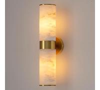 JISHUBO Applique murale de style industriel médiéval, lampe murale en albâtre de 44 cm de long, douille E14, câblée, en marbre, luminaire décoratif pour salon, entrée ou chambre.