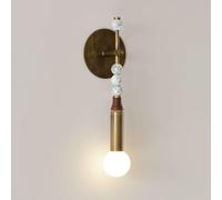 JISHUBO Applique murale en cuivre de style industriel vintage, douille E26, applique murale en marbre, lampe murale d'intérieur câblée, luminaires muraux pour restaurant, salon, chambre à coucher