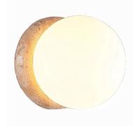 JISHUBO Applique murale en travertin jaune style industriel, culot E26, abat-jour en verre, câblée pour intérieur, idéale pour restaurant, salon ou chambre.
