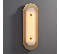 JISHUBO Applique murale ovale en métal de 60 cm (23,6 pouces), style industriel moderne, applique murale intérieure câblée en albâtre naturel, luminaires muraux pour salon, balcon ou chambre.