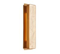 JISHUBO Applique murale rectangulaire en albâtre de 50 cm (20 pouces), source de lumière LED, applique murale en marbre naturel, style médiéval moderne, luminaires muraux pour restaurant, salon et cha