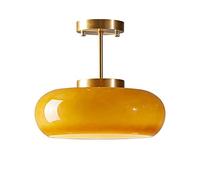 JISHUBO Lustre en Verre en métal de Style Minimaliste Moderne, Lampe Suspendue au Plafond encastrée, Suspension à vis E27, Abat-Jour en Verre, Lampes décoratives pour Bar de Restaurant.