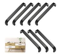 Jisrcha 8 Pièces Poignee de Meuble Cuisine, Poignée Meuble, Espacement des Trous 96 mm Tirettes de Meuble, Stainless Furniture Handles pour Meubles, Cuisines et Décoration D'intérieur (Noir)