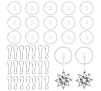 Jisrcha Crochets Adhésifs Muraux, 40 Crochets de Plafond Transparents et 40 Clips de Mât de Drapeau, Crochet Autocollant pour Plafonds, Murs et Salles de Bain