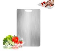 Jisrcha Planche à Decouper en Titane, Titanium Cutting Board pour Usage Alimentaire sur les Deux Côtés, Planche à Decouper Inox Antibactérien et Résistant Adaptée à la Viande, Aux Fruits (S)