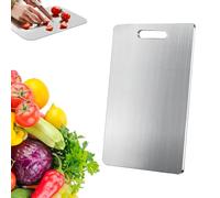 Jisrcha Planche à Decouper en Titane, Titanium Cutting Board pour Usage Alimentaire sur les Deux Côtés, Planche à Decouper Inox Antibactérien et Résistant Adaptée à la Viande, Aux Fruits (M)