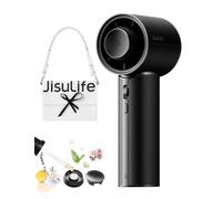 JISULIFE AromaCool Ventilateur avec batterie 30H, cuir PU, diffuseur | Ventilateur portatif à 100 vitesses, rechargeable par USB, pour voyage, extérieur, cadeau pour homme et femme - Noir velours
