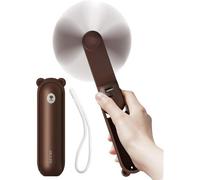JISULIFE Life8 Plus Ventilateur portatif avec fonction batterie externe 4500 mAh et lampe de poche - Chocolat
