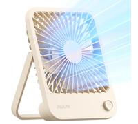 JISULIFE Mini Ventilateur Portable, avec Batterie Rechargeable de 4500 mAh, Pliable à 180°, Petit Ventilateur Silencieux Réglable à 4 Vitesses, Convient pour la Maison/Bureau/Voyage-Marron