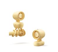 JISULIFE Mini-ventilateur pour poussette, portable, petit ventilateur à piles à clipser avec veilleuse, 5 vitesses, affichage LED, support amovible et flexible - Jaune