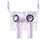 JISULIFE Mini ventilateur turbo portable avec cuir synthétique de qualité supérieure - Jusqu'à 30 heures de temps de refroidissement - Vitesse de 1 à 100 - Ventilateur USB pour voyage - Violet