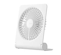 JISULIFE Petit Ventilateur de Bureau, Portable Table Ventilateur USB Rechargeable 4500mAh Batterie, 160° Pliable Vent fort Ultra Silencieux 4 Vitesses pour Bureau Maison Camping - Blanc
