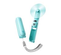 JISULIFE Portable 3 en 1 Ventilateur, Batterie Externe, Lampe Torche, Cyan