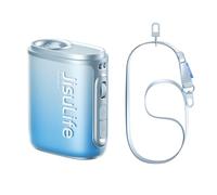 JISULIFE Portable Cou Ventilateur, 100 Vitesses 40000RPM, Clip Ventilateur | 16H Runtime, 4500mAh USB Rechargeable & LED, Mini Personnel Ventilateur, Cadeau pour les Femmes en plein air / Voyage (Bleu)