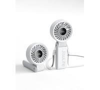 JISULIFE Portable Ventilateur 7 : 3-en-1 Main/Bureau/Cou - Gris | 19.5H Refroid. Max., 5 Vit., écran LED, 5000mAh Rechargeable, Ventilateur Pliable Pour Voyages, Concerts, Sports, Cadeaux