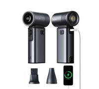 JISULIFE Ultra2 Turbo ventilateur portable à affichage LED et lampe de poche - Gris métallique