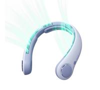 JISULIFE Ventilateur de cou portable amélioré, tour de cou personnel mains libres, réglage à 5 vitesses, 5000 mAh, sans pales, silencieux, rechargeable pour extérieur et intérieur, cadeaux pour femmes