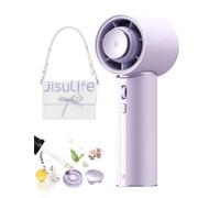 JISULIFE Ventilateur de main, mini ventilateur turbo portable avec cuir synthétique de haute qualité, jusqu'à 30 heures de temps de refroidissement, 1 à 100 vitesses, ventilateur USB pour voyage
