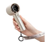 JISULIFE Ventilateur de poche Pro1S - Flux d’air nouvelle génération : Jusqu’à 40h d’autonomie, Corps en métal, Molette de vitesse 1-100, 5000mAh - Ventilateur portable pour voyage (Or Ambre)