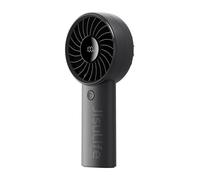 JISULIFE Ventilateur portable 5 vitesses, 12 pales, 5000mAh, écran LED, USB rechargeable, sécurité, voyage été maquillage,Noir
