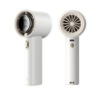 JISULIFE Ventilateur Portable à Main,Mini Ventilateur Turbo Réglable en Vitesse(de 1 à 100),Batterie Rechargeable de 3600mAh,Affichage Numérique,pour Femmes Hommes Voyage/Camping/Extérieur-Blanc