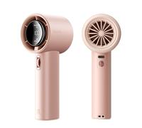 JISULIFE Ventilateur Portable à Main,Mini Ventilateur Turbo Réglable en Vitesse(de 1 à 100),Batterie Rechargeable de 3600mAh,Affichage Numérique,pour Femmes Hommes Voyage/Camping/Extérieur-Rose