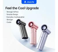 JISULIFE Ventilateur portable à main, puissance turbo et flux d'air à grande vitesse, rechargeable 5000 mAh, design mini de poche, ventilateur personnel pour le voyage Blue 5000mAh