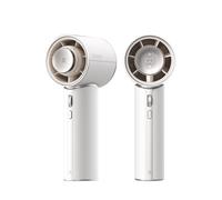JISULIFE Ventilateur portable à main - un petit ventilateur en cuir PU doux, fonctionne pendant 30 heures, possède un module parfumé, 100 choix de vitesses. Idéal pour les voyages, l'extérieur, les co