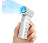 JISULIFE Ventilateur Portable, Turbo Power High Speed Air [18h Max temps de Refroidissement], vent à 5 Vitesses, Rechargeable de 5000 mAh, Design de Poche, Ventilateur Personnel pour Voyagee Gris