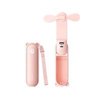 JISULIFE Ventilateur Portatif 3-en-1 avec Power Bank et Lampe de Poche | 19H Max Refroidissement, USB rechargeable, éventail à main, ventilateur de poche pour voyages/croisières/concerts/maquillage