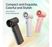JISULIFE Ventilateur portatif manuel Life9, Turbo Puissance Haute Vitesse d'Air [Durée de Refroidissement Max 12H], 5 Vitesses, Batterie Rechargeable 3600mAh, Design Compact de Poche, Ventilateur Pers
