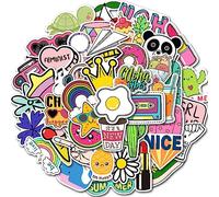 JITNGA 50 Autocollants pour Scrapbooking Petits Autocollant De Mode De Rue, Sticker Autocollants De Graffiti en Vinyle Étiquettes Aesthetic pour Bagages Portable Voiture Ordinateur Moto Velo Casque