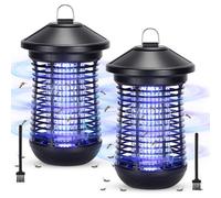 Jiubiaz 2er Destructeur d'insectes électrique Lampe à insectes 18W Lampe UV Piège à insectes Extérieur Lampe à moustiques