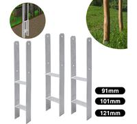 Jiubiaz 2x Ancres en H Support de poteau Ancre de poteau Patte de poteau Support 600MM Pied de poteau