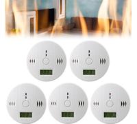 Jiubiaz 5x CO Medler Détecteur de fumée Alarme incendie Pause et bouton test Indicateur de batterie Blanc