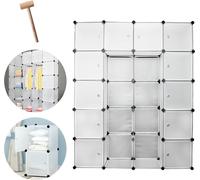 Jiubiaz Armoire Système d'étagères Créativité Armoire Rangement DIY Étagère de salle de bain Étagère 20 cubes Blancs