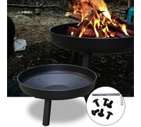 Jiubiaz Bol de feu Outdoor Feu de camp Haute qualité rond Brasé Métal Corbeille à feu 80 cm