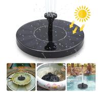 Jiubiaz Fontaine solaire Pompe de jardin solaire 190L/h Fontaine solaire, 7V 1.5W Pompe solaire fontaine jeu d'eau solaire, Panneau solaire monocristallin de jardin