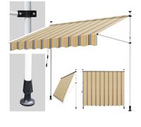Jiubiaz Marquise à pince Marquise rétractable Marquise solaire Protection solaire balcon sans percer 350x120cm